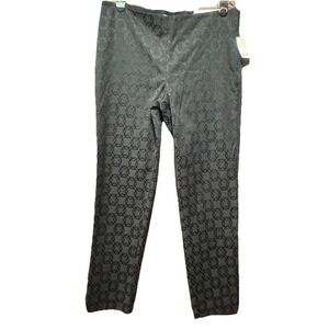 Nautica Jacquard Ankle Pants Black Geometric‎ Career Casual Trouser Size 10